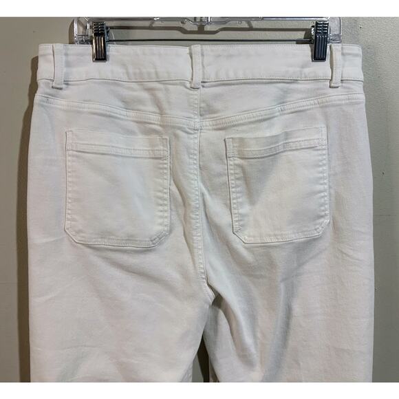Talbots Flawless High Waist Wide Crop White Jeans Size 12 - Picture 6 of 7